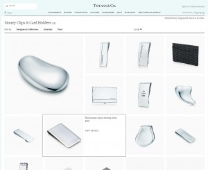 Tiffany money clip official price screen shot